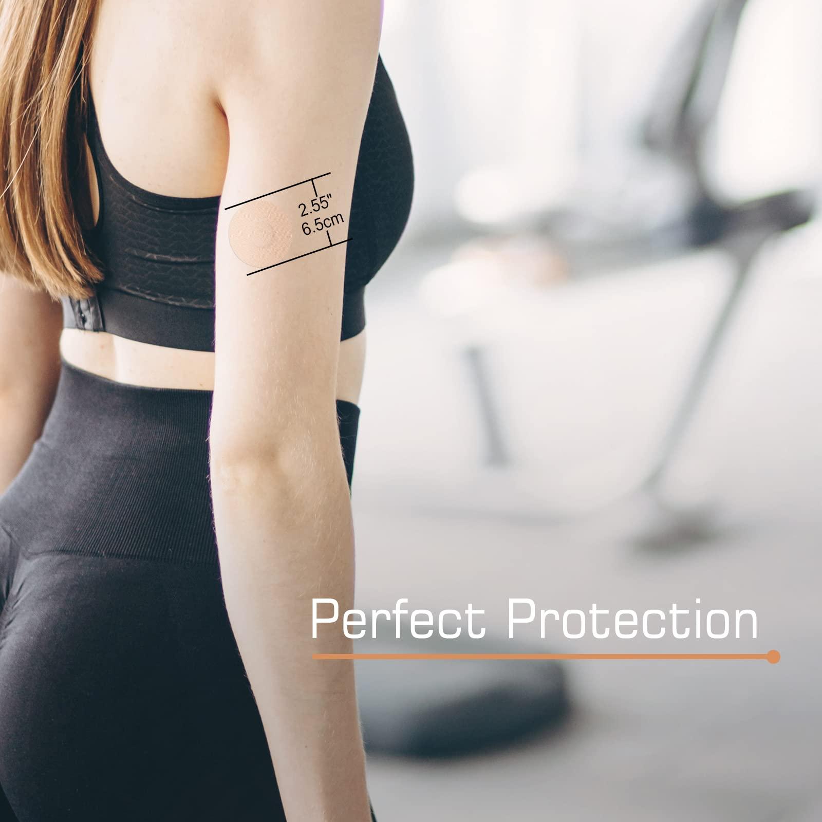 funpatch funpatch 20 Pack Adhesive Patches for Freestyle Sensor Libre 3 Cover Waterproof Libre 3 Sensor Covers Diabetic CGM Tape, Beige