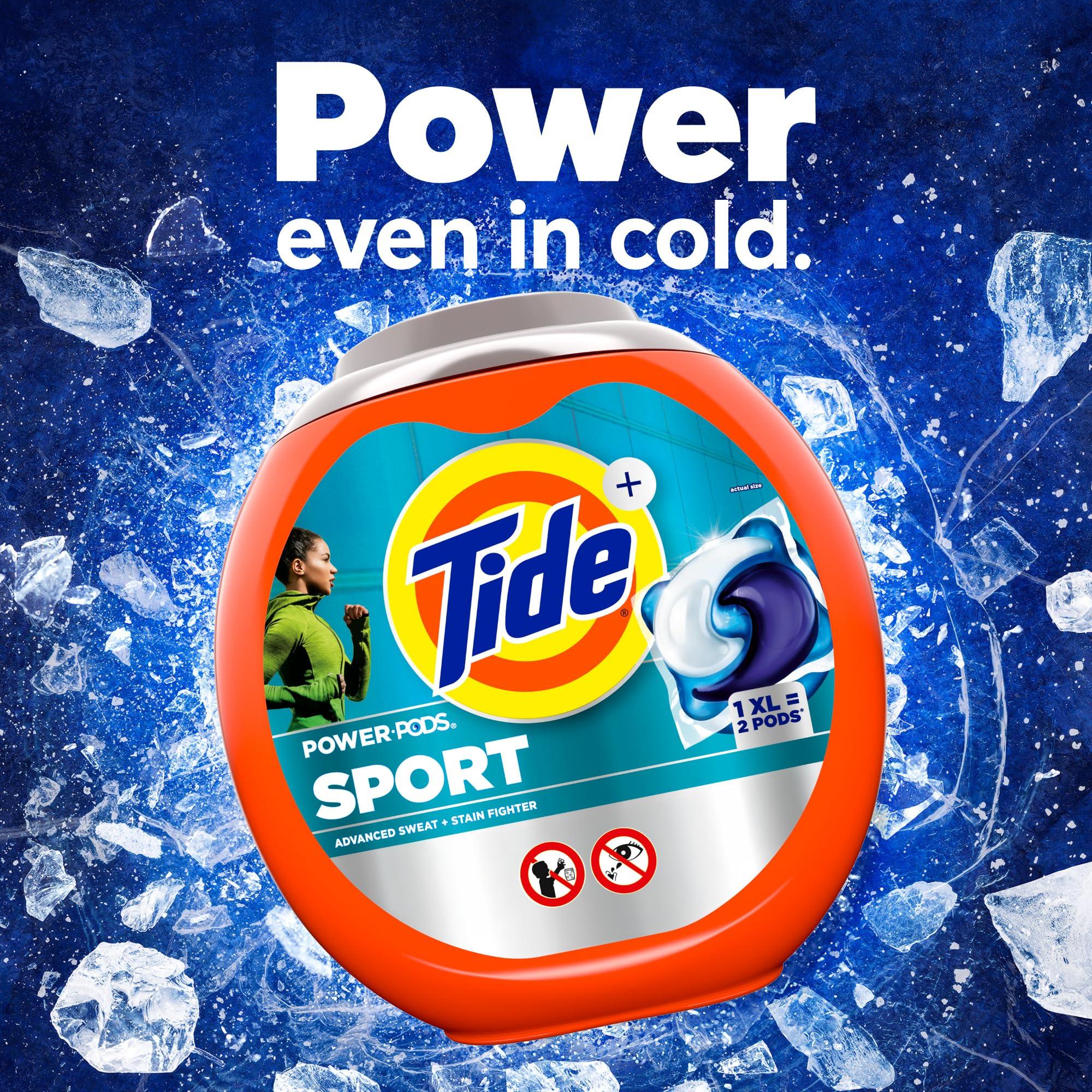 Tide Tide Power PODS Laundry Detergent Soap Pacs with Febreze Sport, 63 Count, Laundry Pods with Febreze Freshness and Sport Odor Defense