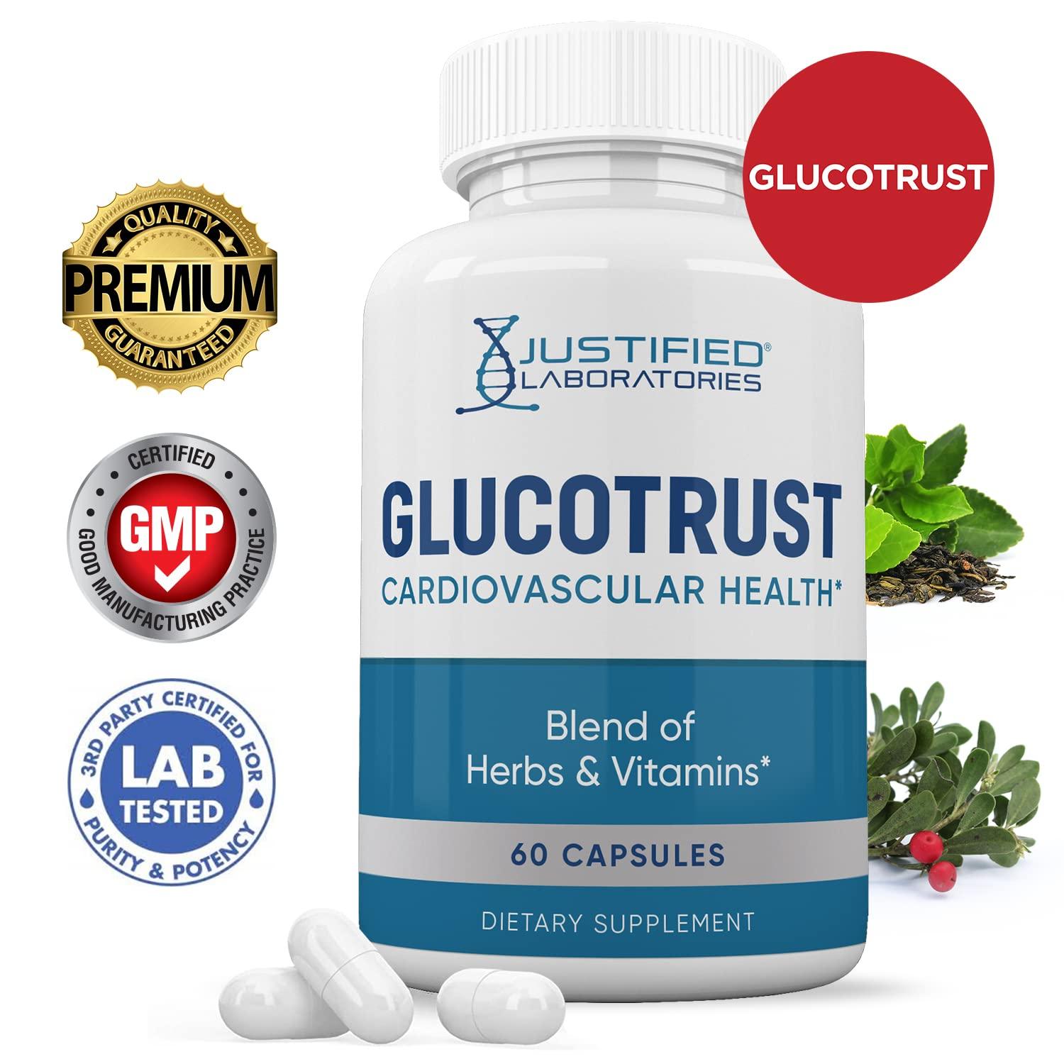 Justified Laboratories (10 Pack) Glucotrust Advanced Formula 620MG Supplement Pills 600 Capsules