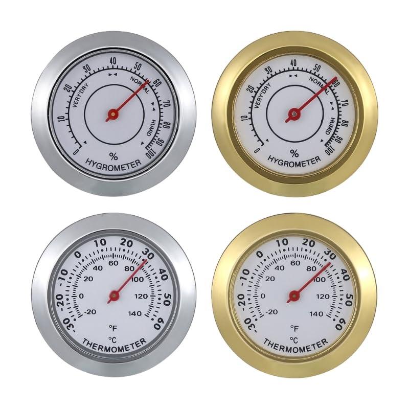 YOGOTEU YOGOTEU Cigars Hygrometer 43mm MiniCigars Humidors Hygrometer Round Analogs Hygrometer for Humidors Guitar Wine Box Sauna Thermometer and Hygrometer Gauge