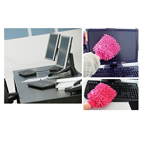 TopHomer TopHomer 5 Pcs Microfiber Gloves House Cleaning Auto Dusting Gloves for Plants House Cars Blinds Dusting Furniture and Small Objects (Pink)