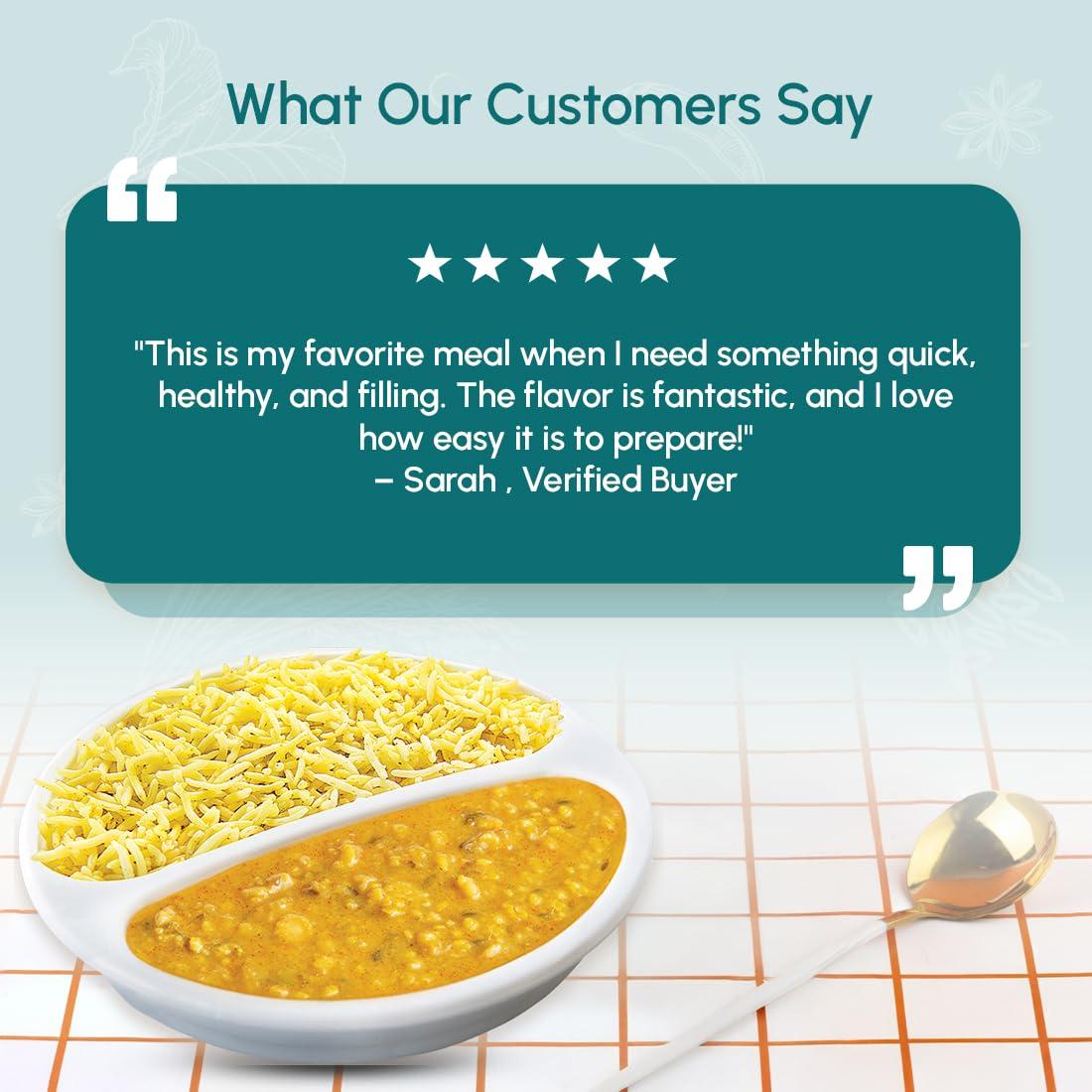 Food Earth Food Earth Ready to Eat Indian Cuisine - Five Lentil Curry with Turmeric Rice - Microwavable, Pre-packaged & Lunchable- Organic, Vegan, Gluten-Free, GMO-Free, Plant-Based - 10.58 oz each - Pack of 6