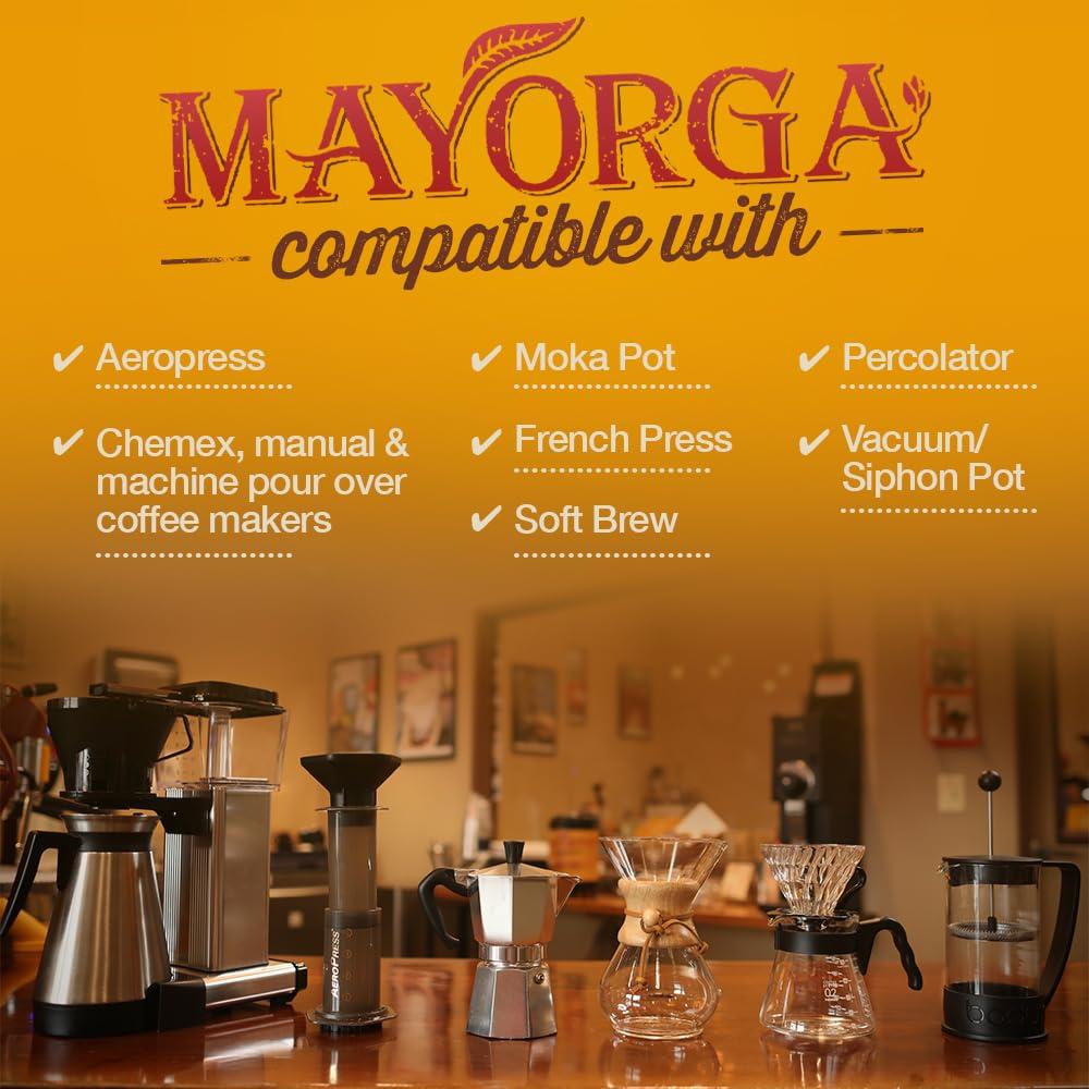 Mayorga Mayorga Organic Coffee 2lb Buenos Dias - Light Roast Whole Bean Specialty Grade Coffee, 100% Arabica, Slow Roasted, Citrusy and Sweet Flavor with Low Acidity - USDA Organic, Non-GMO, Kosher