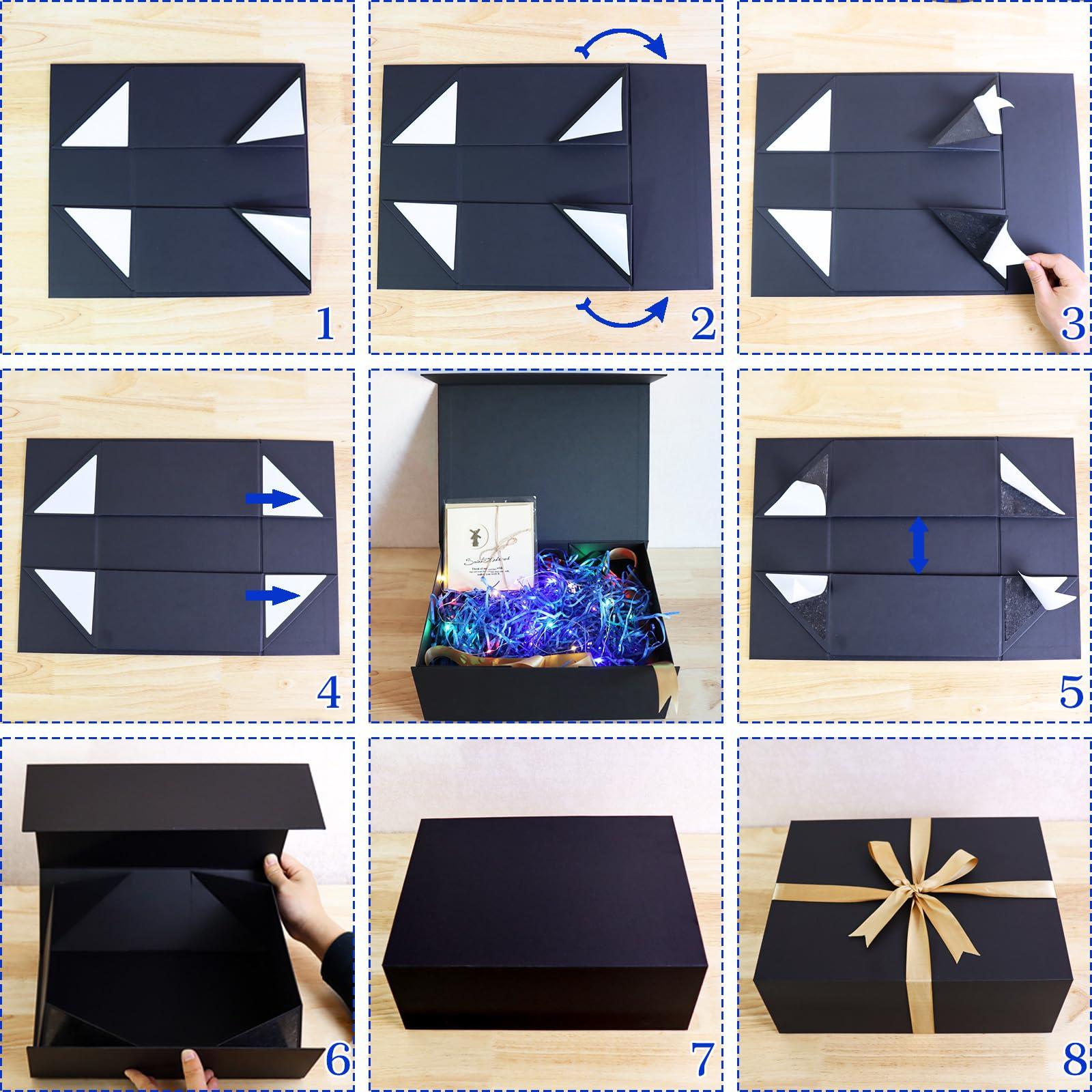 salomayes salomayes Large Gift Box,13x10x5 Inch Magnetic Gift Boxes with Lids for Presents,Luxury boxes for wrapping gifts, for Mother\'s Day,Valentine\'s Day,Wedding, Birthdays, Gift Packging (Black 1 Pcs)