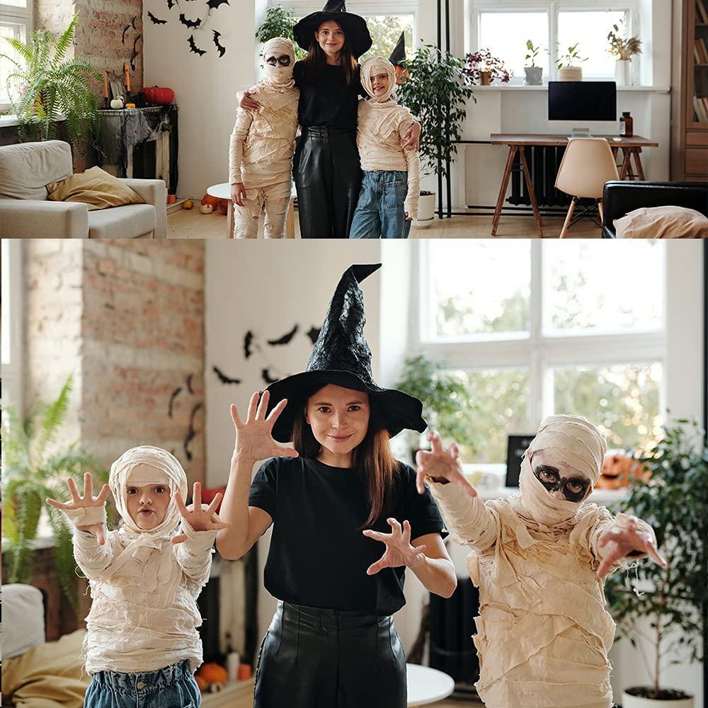 Furimuk Furimuk 2 Rolls Halloween Mummy Bandage Wrap for Party Photo, Zombie Self Adhesive Gauze Bandage Roll for Cosplay Costume Wrap, Party Photography Props