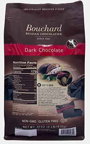 Bouchard Bouchard Premium Belgian Dark Chocolate with 72% Cacao | Individually Wrapped Pieces (2 LB)