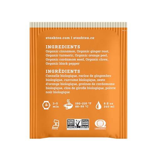 Stash Stash Tea Organic Turmeric Chai, Caffeine-Free, Non-GMO Project Verified, Serve Hot or Iced, 96 Tea Bags, 16 count (6 pack)