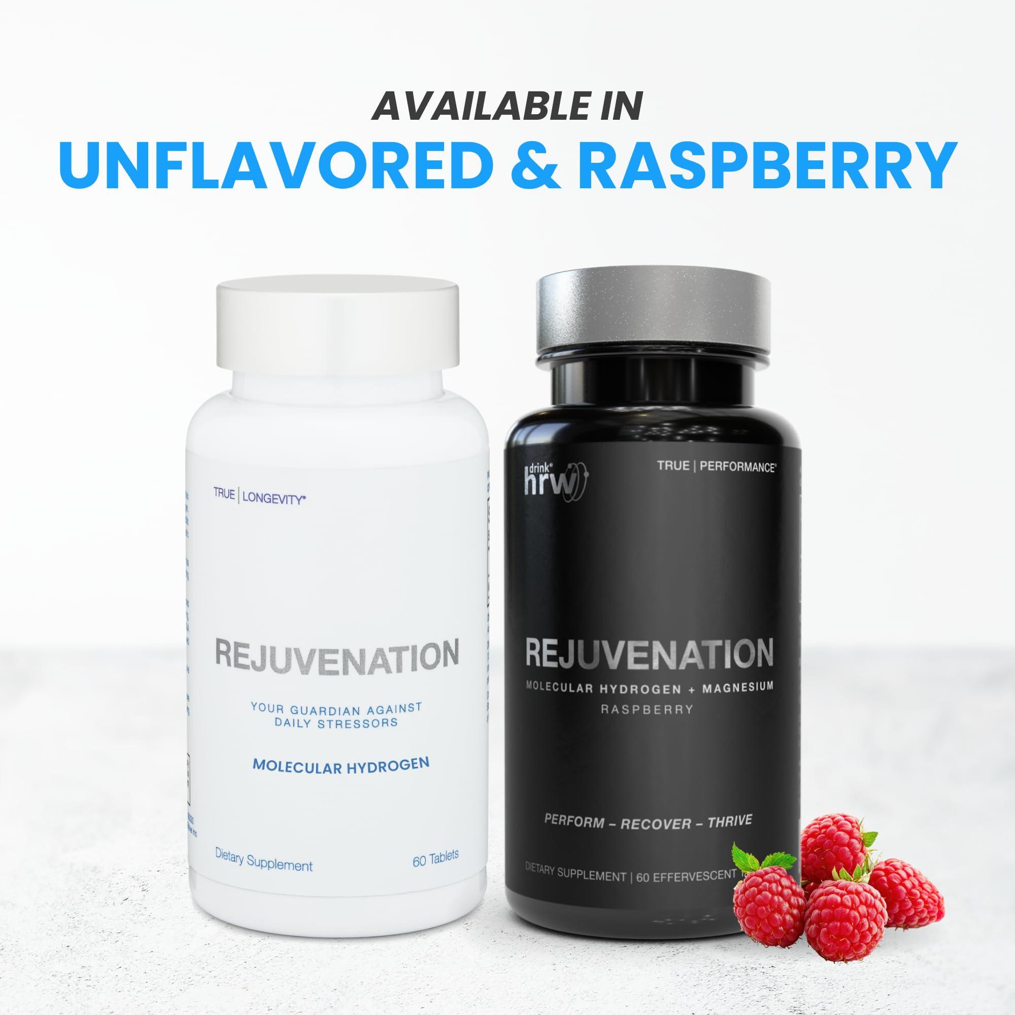 DRINK HRW Rejuvenation Sport Molecular Hydrogen Tablets: Highest Dose, and Concentration of Any Hydrogen Water Technology, Boost Energy, Improve Recovery, Support Mitochondrial Function, Raspberry