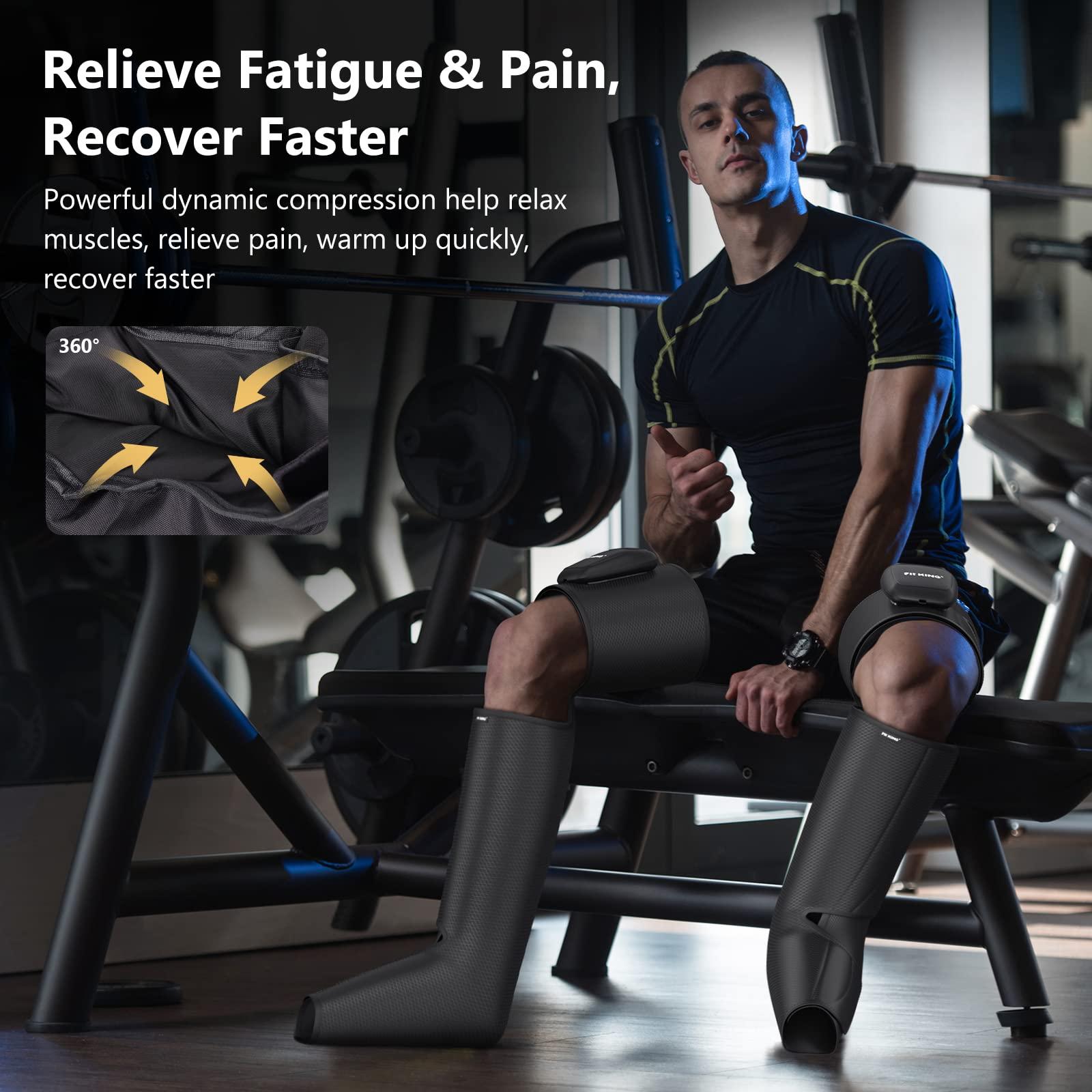 FIT KING FIT KING Cordless Full Leg Massager Compression Boots, Rechargeable Foot and Calf Massager for Travel, Blood Circulation & Fast Recovery, Pain Relief | No External Long Air Hoses,Gift Idea