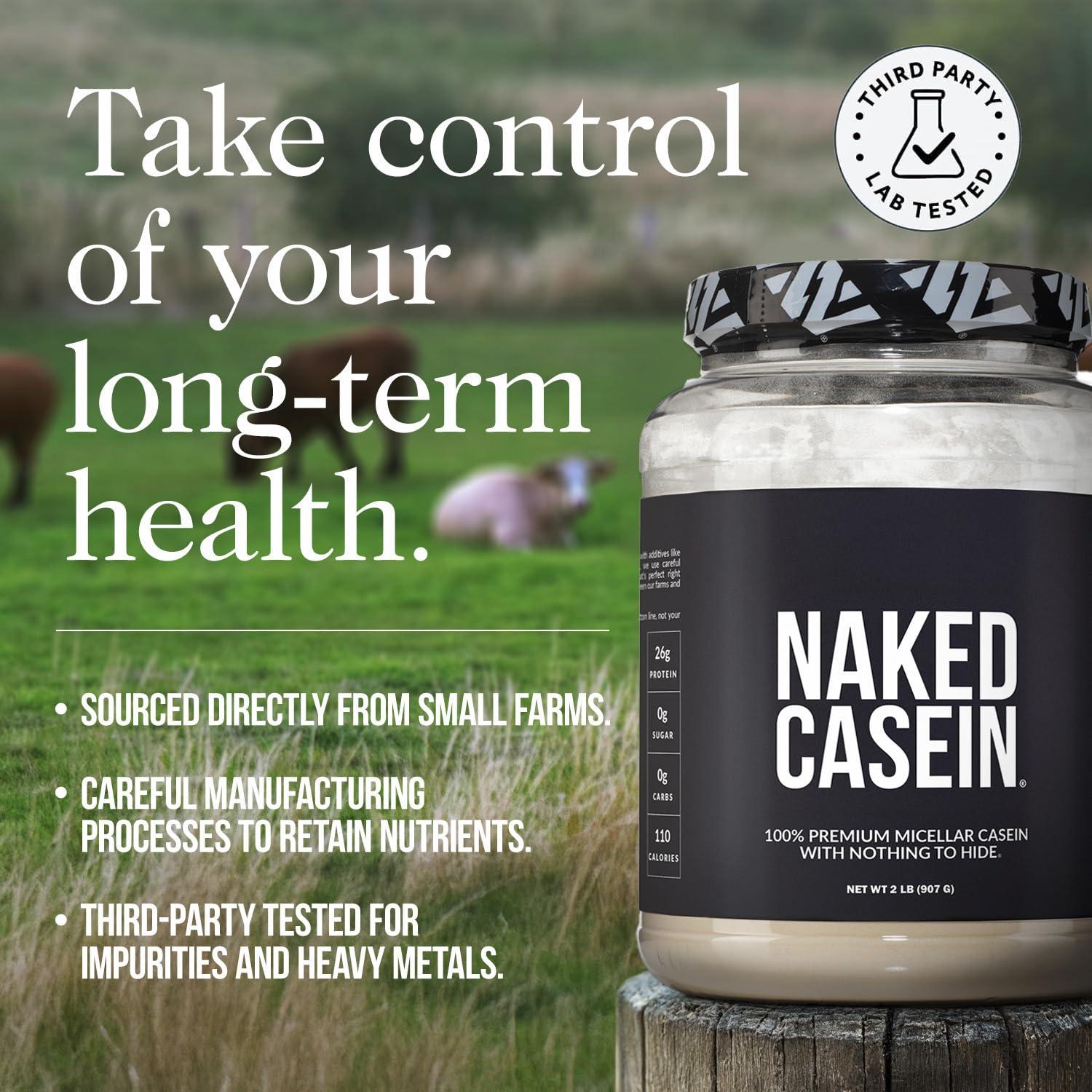 NAKED nutrition NAKED Casein - 5Lb Micellar Casein Protein Powder - Bulk, GMO-Free, Gluten Free, Soy Free, Preservative Free - Stimulate Muscle Growth - Enhance Recovery - 76 Servings
