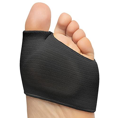 ZenToes ZenToes Metatarsal Pads for Men and Women - Ball of Foot Pain Relief Cushions for Sesamoiditis, Metatarsalgia, Morton's Neuroma - 2 Pairs Fabric Sleeves with Gel Inserts (Small, Black)