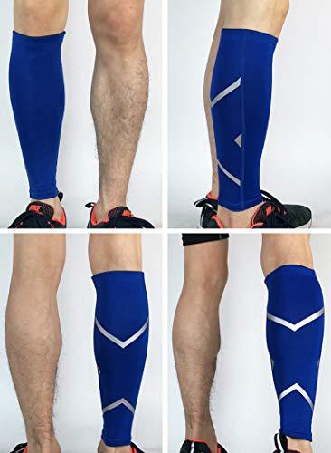 Elonglin Elonglin 2 Pcs Compression Calf Sleeve Leg Compression Socks Pain Relief Guard for Basketball Football Outdoor Sports Blue M