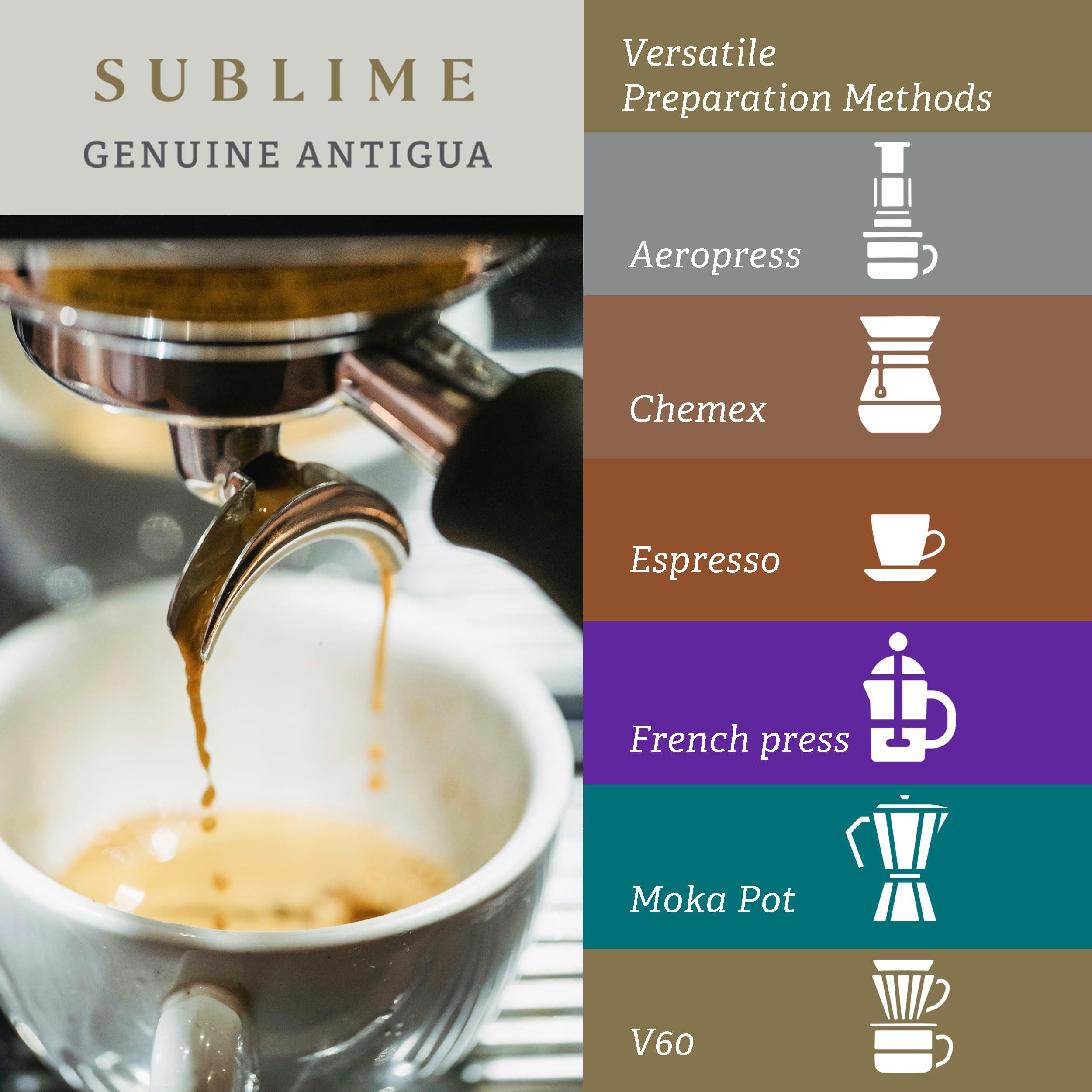 R Dalton R. Dalton Coffee Sublime Genuine Antigua Whole Bean Coffee - Medium Roast - Exotic Chocolaty And Caramel Notes - All Brewing Methods - Premium Quality From Antigua Guatemala 100% Arabica - 12 oz