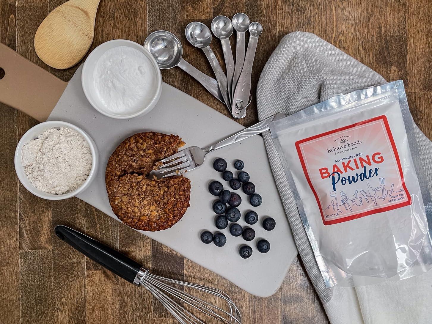 Relative Foods Baking Powder, 1 pound Aluminum free, Corn Starch Free, gluten free. Made in our USA allergen free facility. Premium leavening agent.