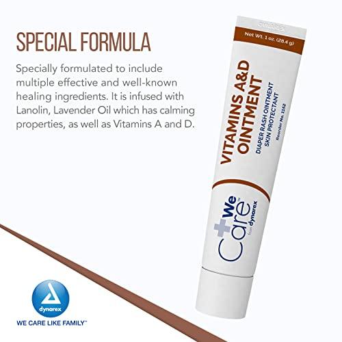 Dynarex Dynarex Vitamins A & D Ointment, Ointment with Vitamin A and Vitamin D for Body Chaffing, Diaper Rash, Cuts, White, 1 oz. Tube