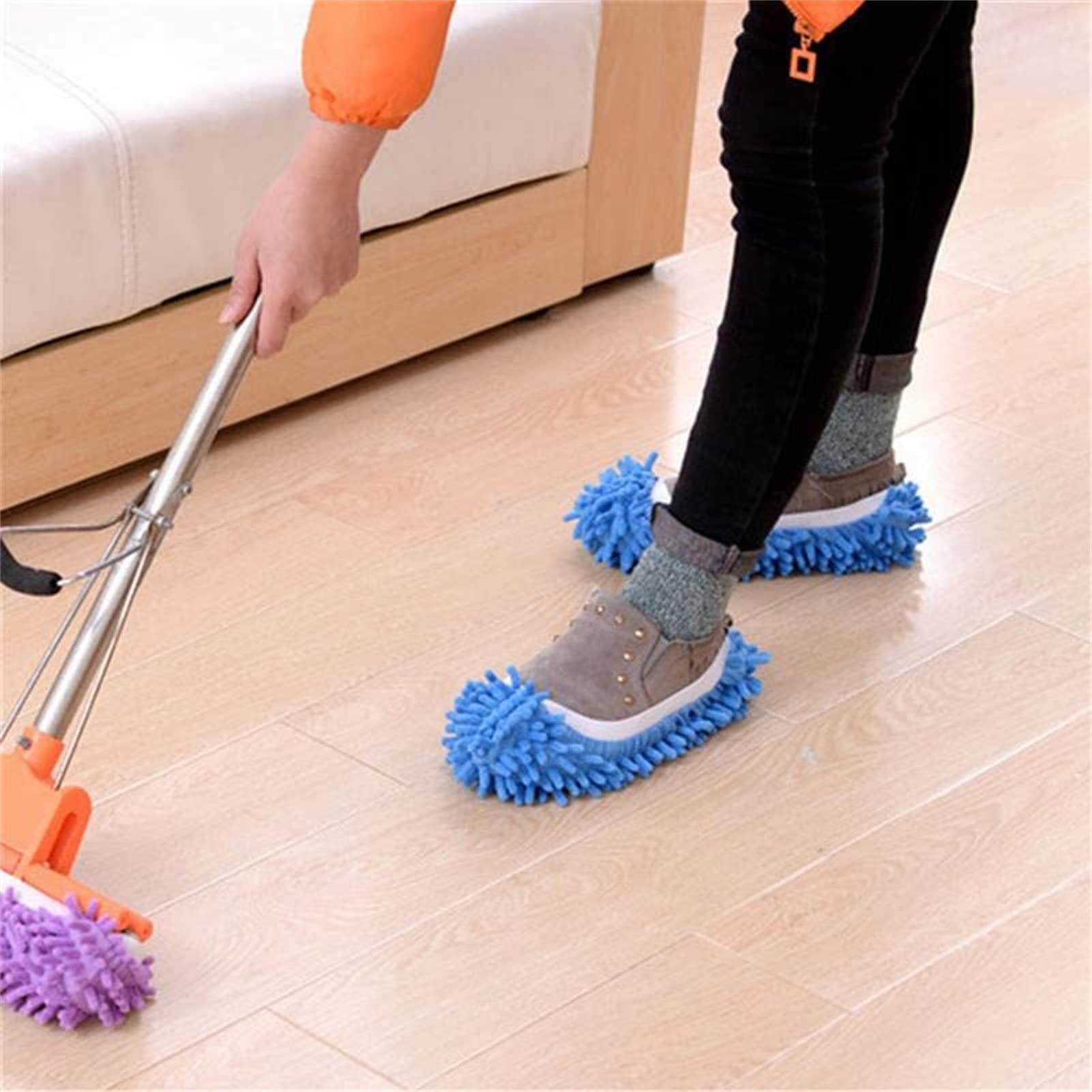 xiaojun xiaojun 3-Pairs Mop Slippers, Microfiber Mop Socks, Lazy Cleaning Shoe Covers for Floor Cleaning,Soft Washable Reusable Microfiber Foot Socks Floor Cleaning Tools Shoe Cover,Pink