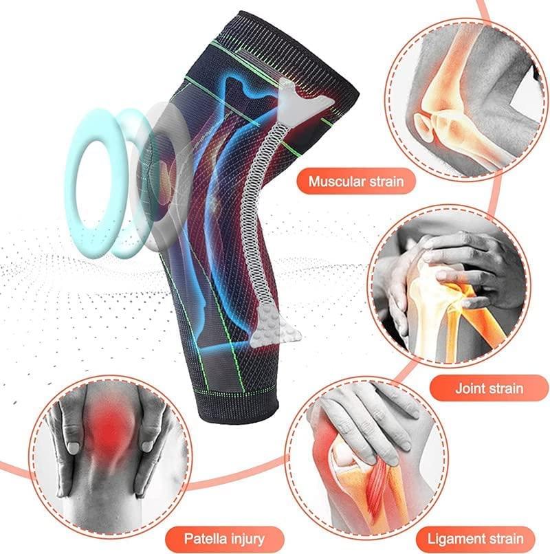 Thrseely Tourmaline Acupressure Self-heating Shaping Knee Sleeve with Socks Set, Mugwort Acupressure Heating Knee Sleeve Tourmaline Self-Heating Knee Pads with Black Self-Heating Socks for Men and Women, 2XL
