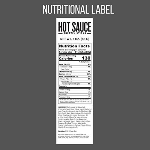 POP DADDY ·POPCORN· Pop Daddy Flavored Pretzels Sticks | Hot Sauce Flavor | 3oz Healthy Gourmet Pretzels Snacks | 15 Pack