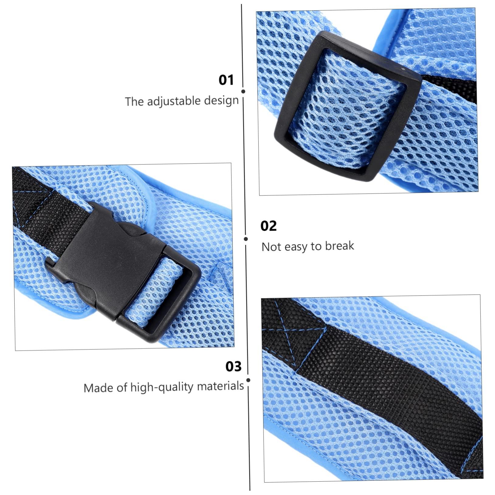 Anneome Anneome 1pc Elderly Lifting Belt Help Lap Physical Padded Gate Handles Walking Waist Belt Safety Band Elder Belt Patient Accessory Patient Belt Walk Learning Belt Blue Sandwich Mesh
