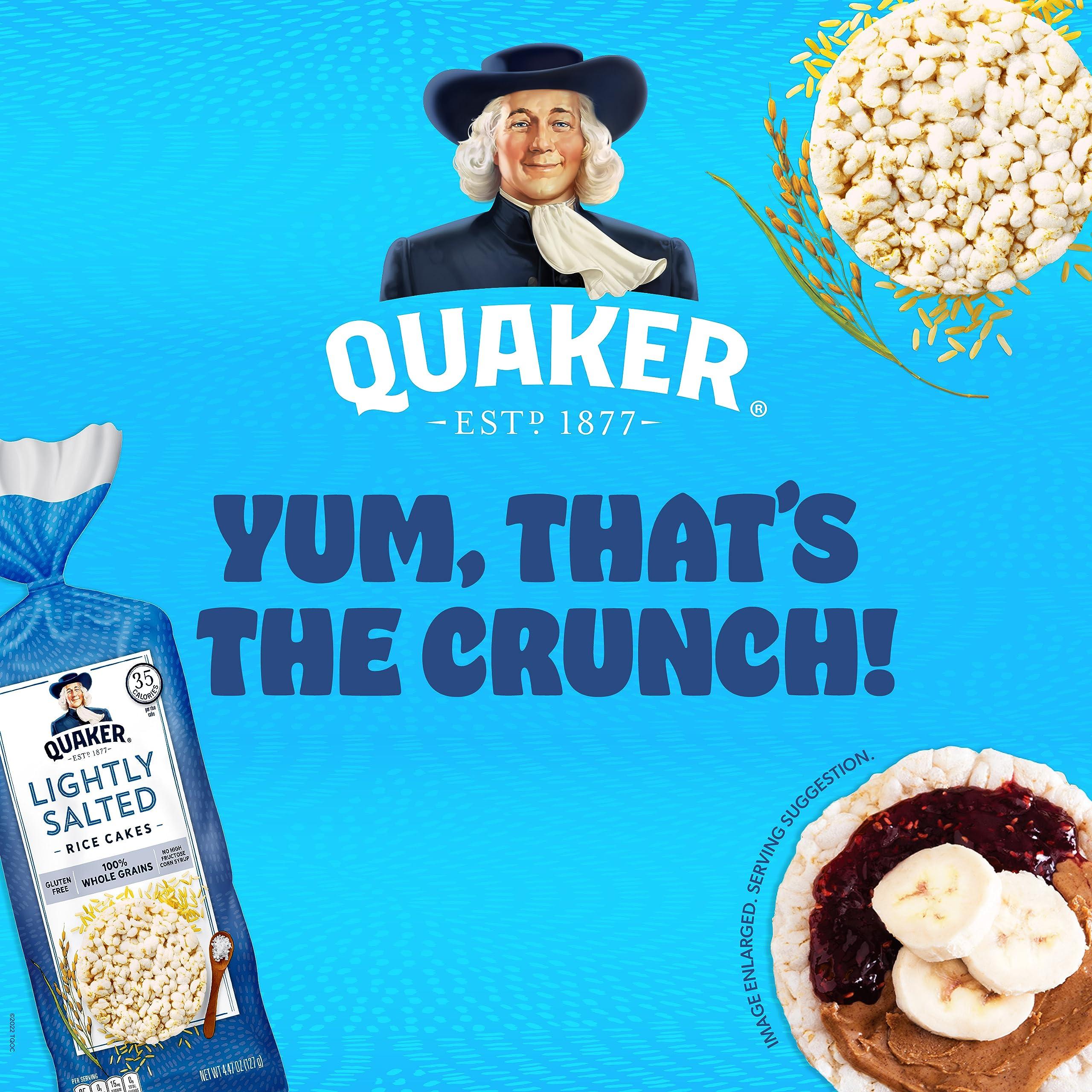 Quaker Quaker Large Rice Cakes, Gluten Free, Lightly Salted + Salt Free Variety Pack, 4.47 Ounce (Pack of 6)