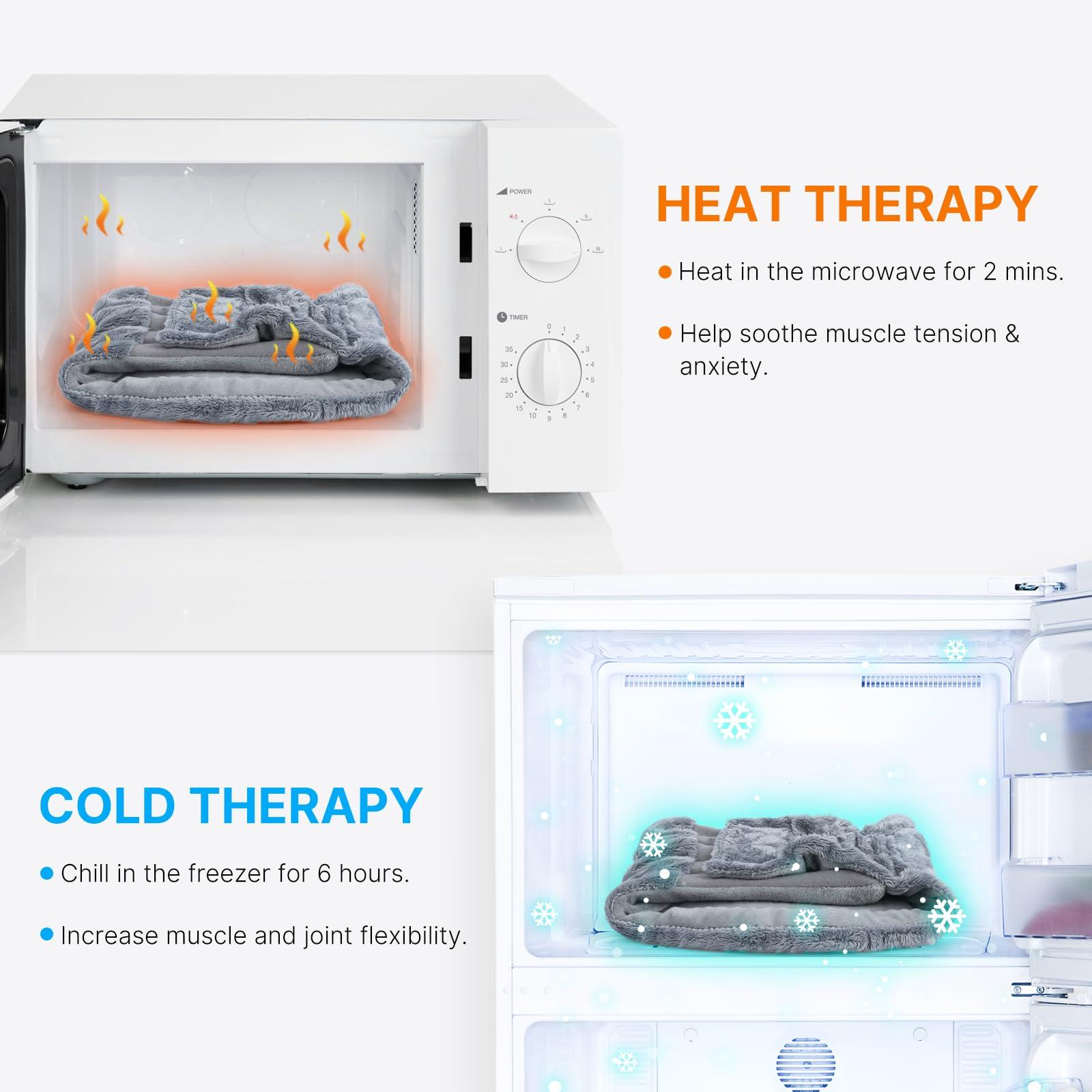 Atsuwell Atsuwell Microwave Heating Pad for Knee, Microwavable Heated Knee Wrap for Elbow, Cramps, Muscle, Joint, Knee Heating Pad Microwavable for Warm Compression, 2 Packs