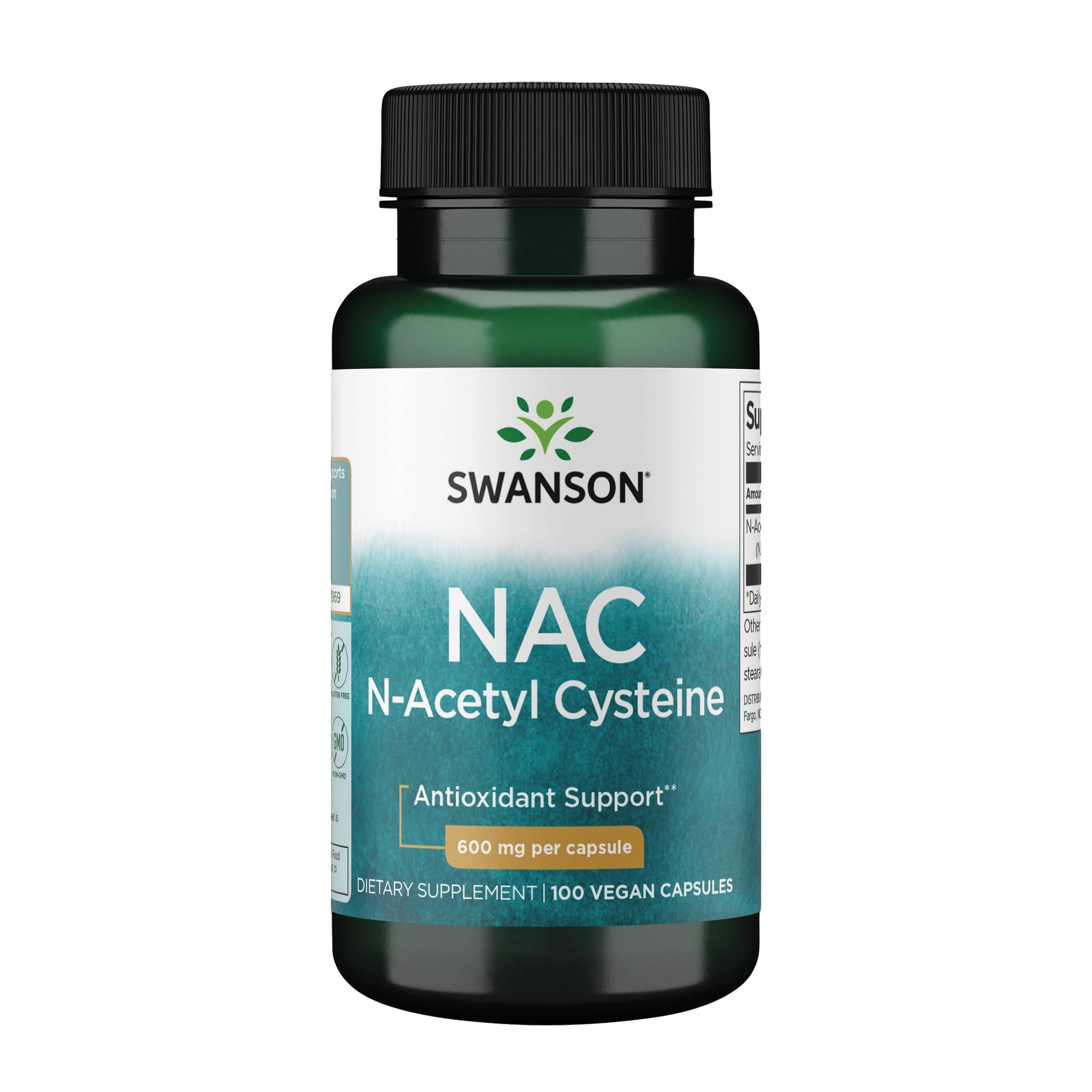 Swanson Premium Brand Swanson Premium Brand NAC N-Acetyl Cysteine - 600 mg, 100 Capsules - Antioxidant and Cellular Health Support Supplement