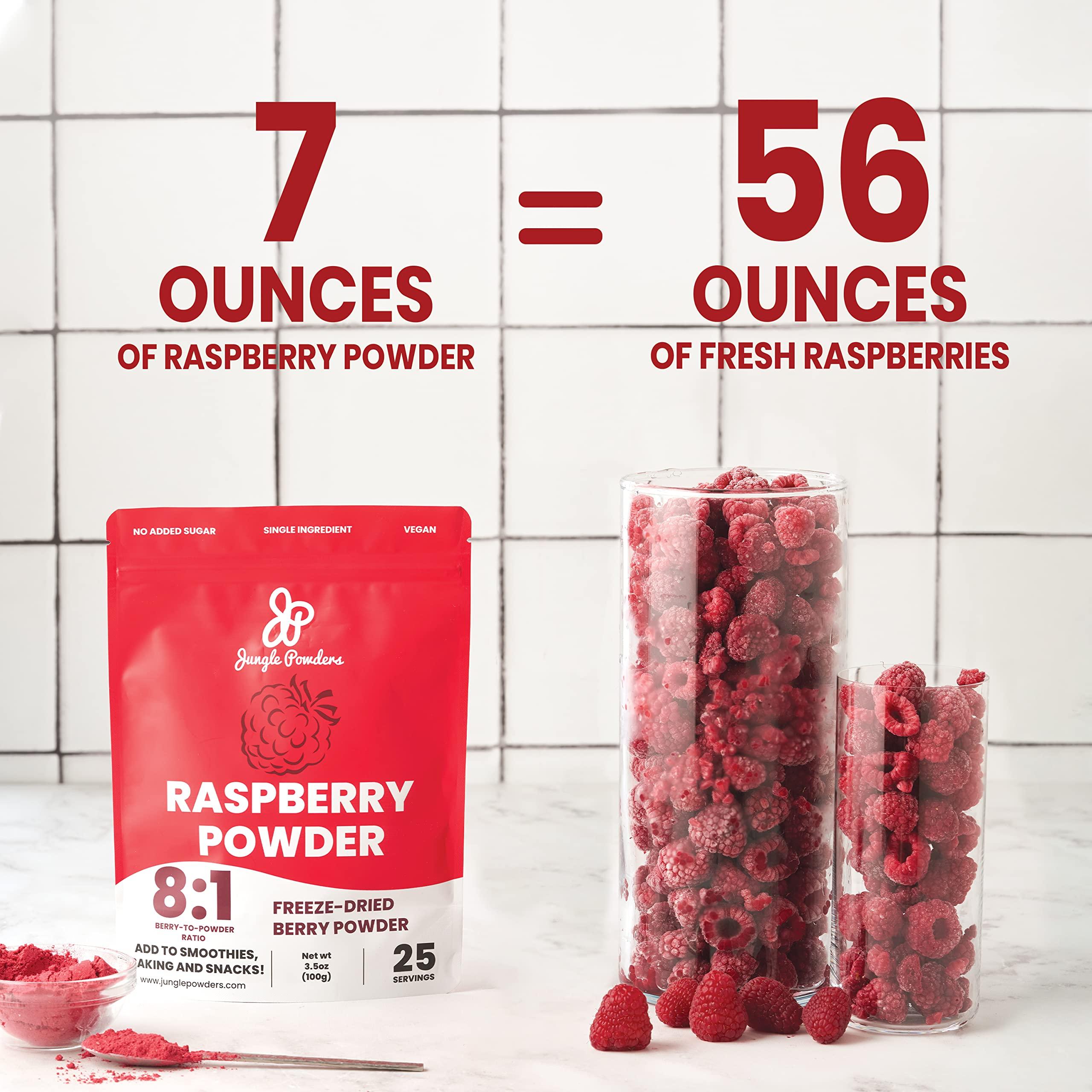 Jungle Powders Jungle Powder Berry Blast Bundle: 3.5oz Strawberry Powder & 7oz Raspberry Powder - Freeze Dried, Unsweetened, GMO-Free, Ideal for Baking, Smoothies, Flavoring, Additive-Free Fruit Extracts
