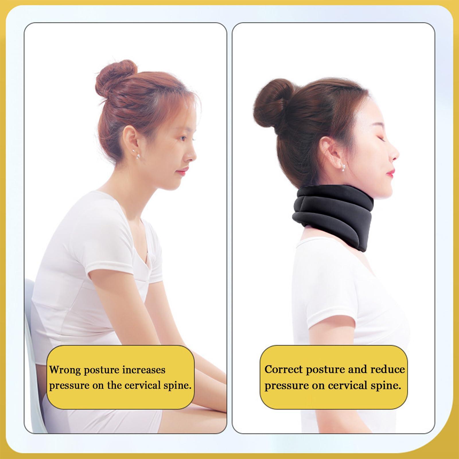 BPUO BPUO Cervicorrect Neck Brace Anti Snoring, Soft Cervical Collar for Neck Pain Sleeping, Neck Support for Sleep Apnea Adjustable, Cervi Correct Neck Brace for Posture Sitting Office