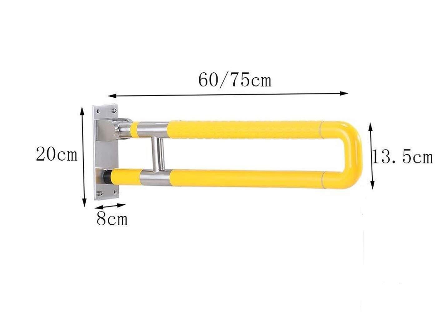 FairUo FairUo Folding Handicap Grab Bars Rails Toilet Handrails, Bathroom Grab Bar- Foldable and Portable Bathroom Safety Rails, Disabled, Elderly, Disabled, Pregnant Women Foldable Handrail Towel Rack/60