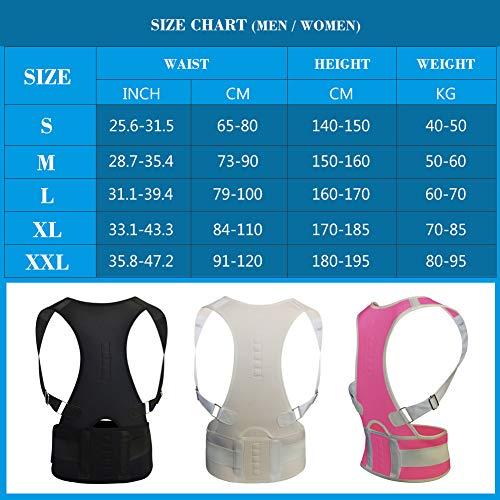 GZXISI Thoracic Back Brace Posture Corrector - Magnetic Support for Neck Shoulder Upper and Lower Back Pain Relief - Perfect Posture Brace for Cervical Lumbar Spine - Fully Adjustable Belt (Black, X-Large)