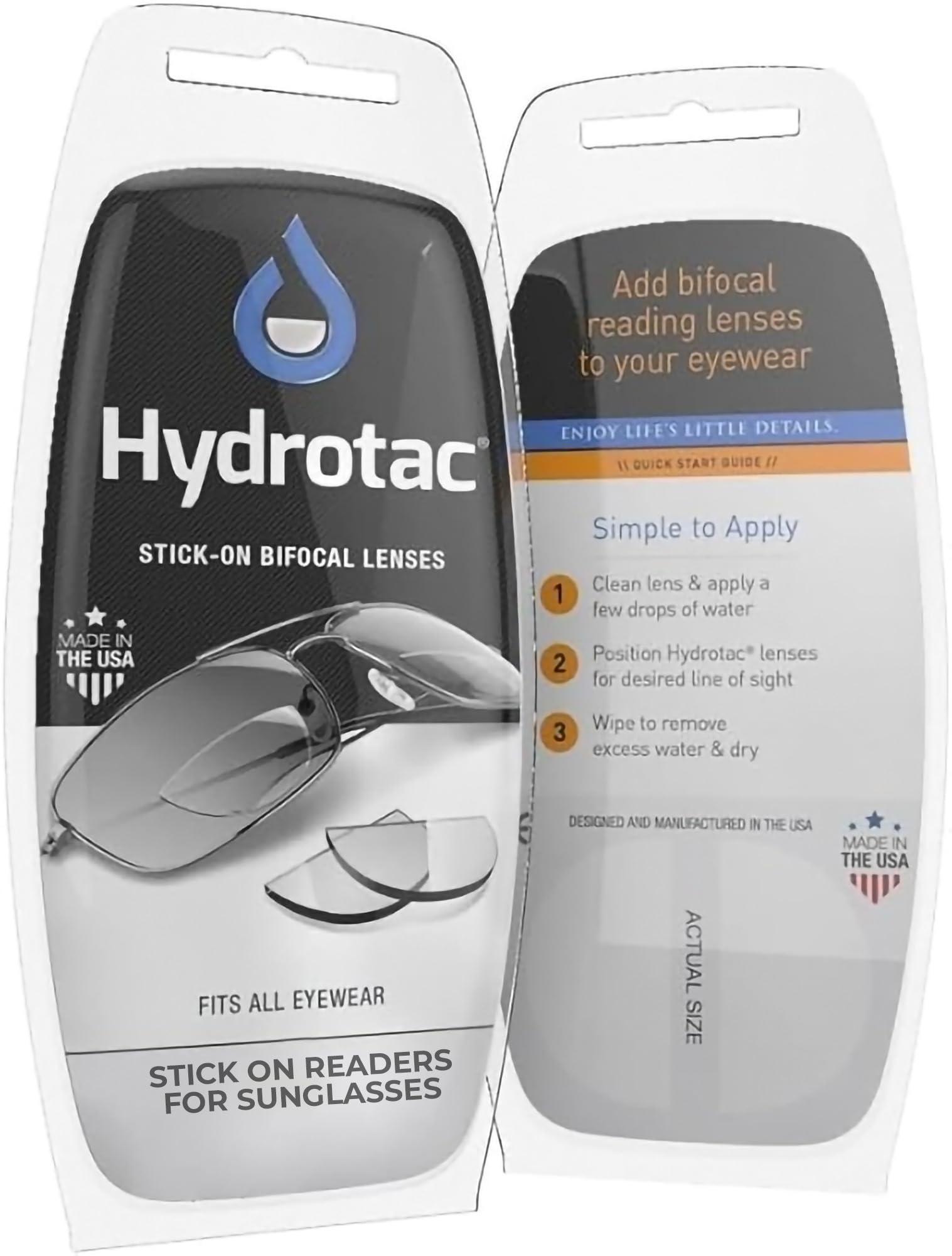OPTX 20/20 OPTX 20/20 Hydrotac Stick On BiFocal Reading Lenses +2.50 Men Women Magnifying Bi-Focal Reusable Reader Adhesive Stickers