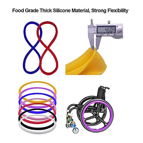 LYMGG Wheelchair Push Rim Covers(1pair/24in), Protective Cover, Non-Slip, Wear-Resistant, Dirt-Resistant, Strong Grip, Enhances The Look Of The Wheelchair,F