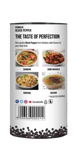 KEYA Keya Malabar Black Pepper Powder 100 grams (3.5 oz) - Vegetarian, India