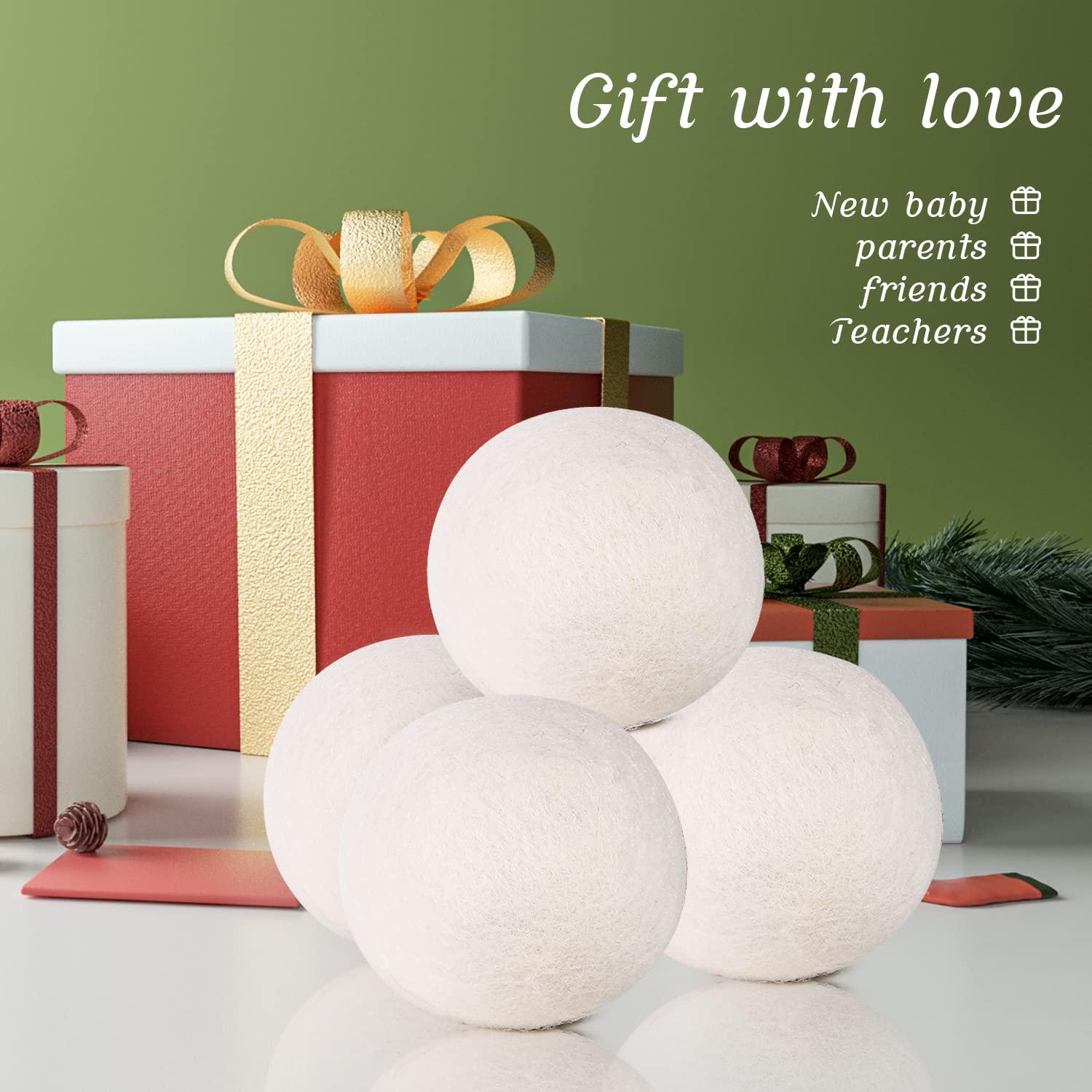 Softkomfyy Wool Dryer Balls Handmade XL,Organic Laundry Dryer Balls,100% New Zealand Wool Natural Fabric Softener,Reusable 1000 Loads,Wrinkles Free, Shorten Drying Time,Baby Safe