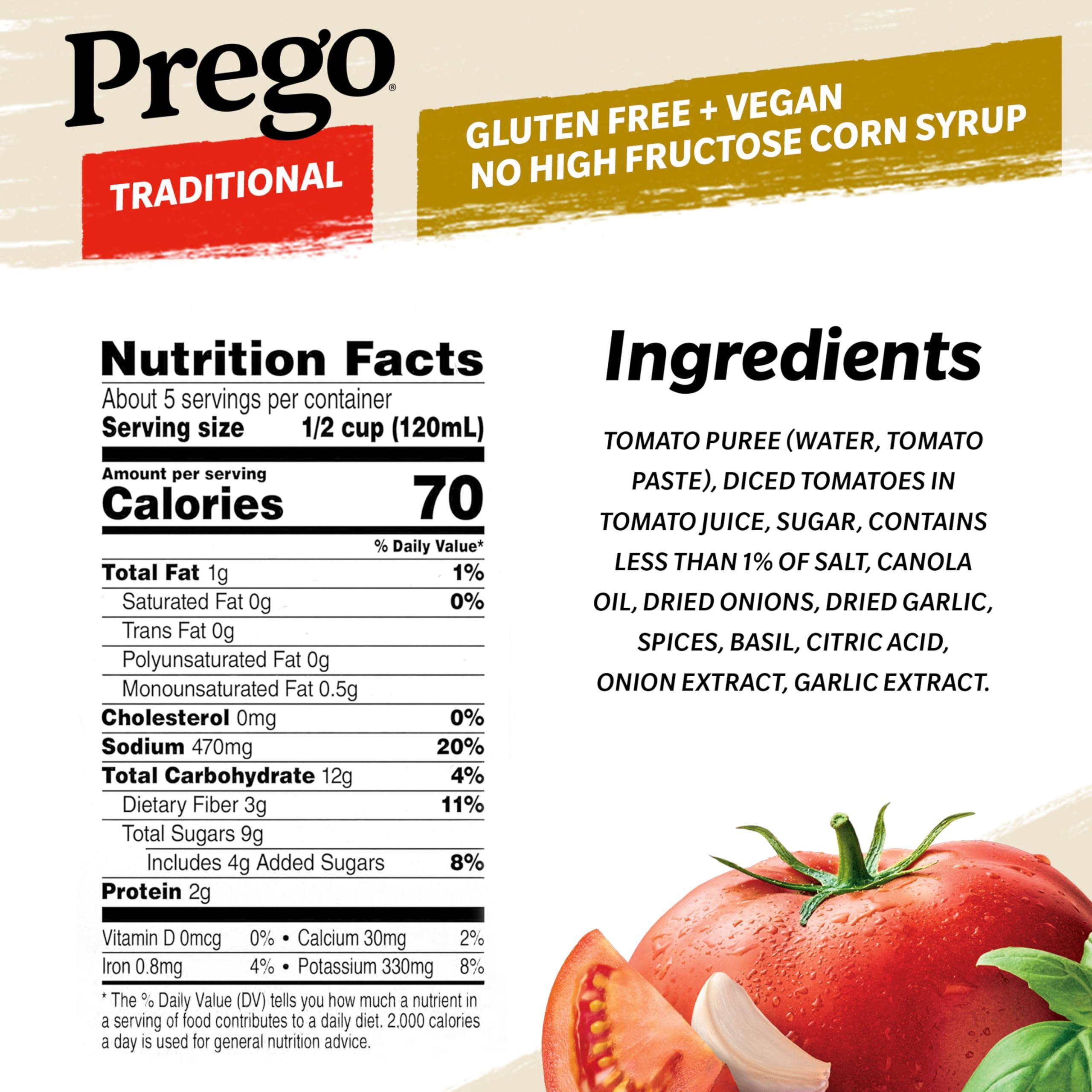Prego Prego Traditional Pasta Sauce, 24 Oz Jar (Pack of 2)