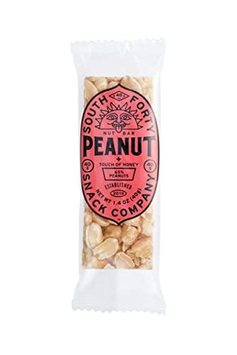 SOUTH FORTY SNACKS South 40 Snacks Peanut Bar, Extra Crunchy Nut Snack Bar, Simple Ingredients, Honey and Sugar, Delicious Healthy Protein Nut Clusters, Individually Wrapped, 7 Grams of Protein (40g Bar, Pack of 12)