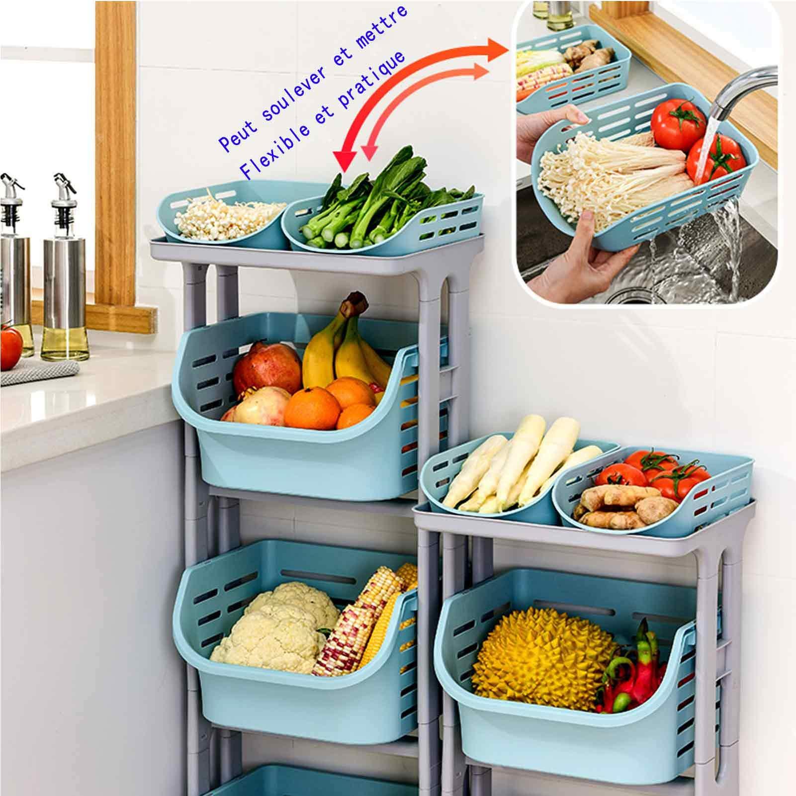 GUAWJRZDP GUAWJRZDP Rolling Laundry Basket Cart with 4X Wheels,Easy Assembly,PP Mesh Storage Box Vertical Trolley Fruit Basket for Kitchen/Bathroom/Bedroom/Office