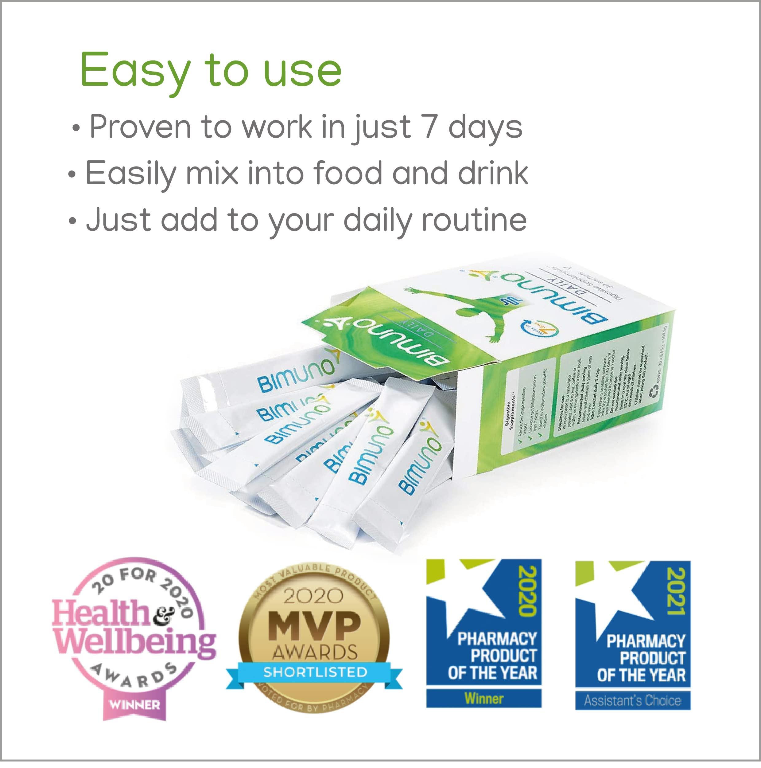 BIMUNO BIMUNO Original | Daily Gut Health Prebiotic | High Fiber Supplements, Vegetarian, Halal | 3 Pack (90 Sticks)