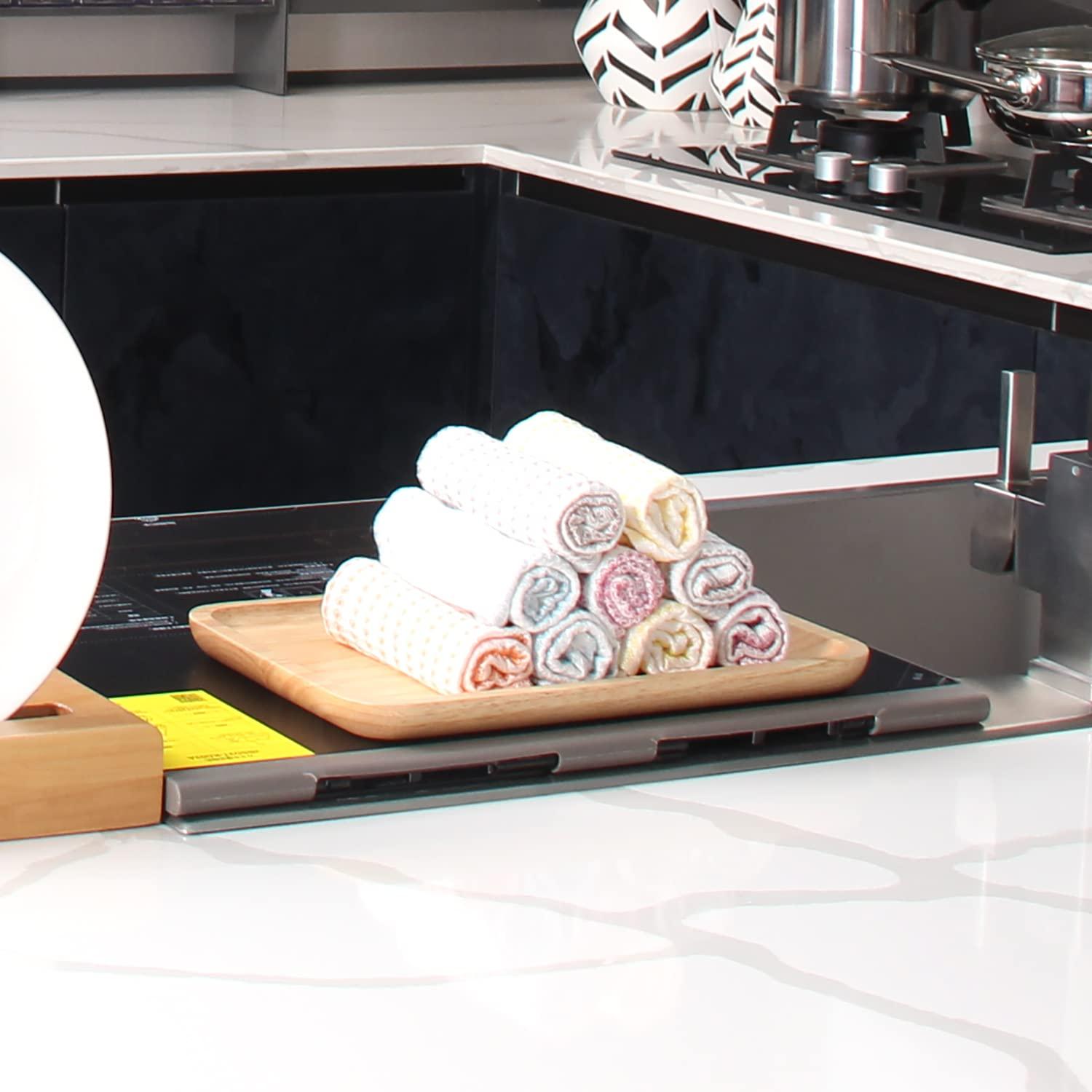 JEFFSUN JEFFSUN Kitchen Wash Cloths 12 Pack, 10x14 Inch Small Dish Rags, Oil Resistant Waffle Dish Cloths, Multipurpose Use Reusable Cleaning Cloths for Washing Dishes