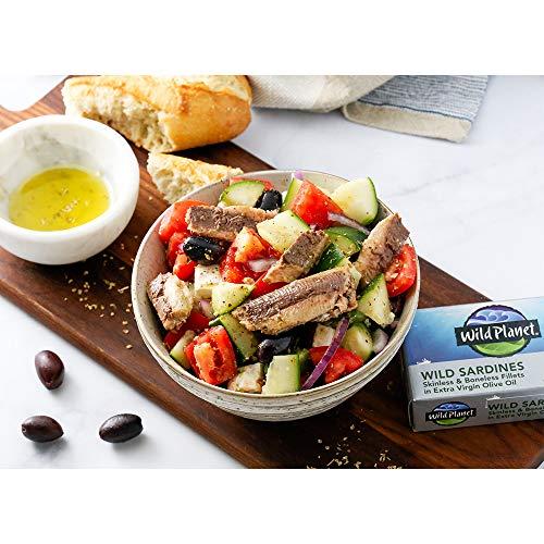 Wild Planet Wild Planet Wild Sardines in Water, Sea Salt, Skinless & Boneless, Tinned Fish, Sustainably Caught, Non-GMO, Kosher, Gluten Free, Keto and Paleo, 4.25 Ounce (Pack of 12)