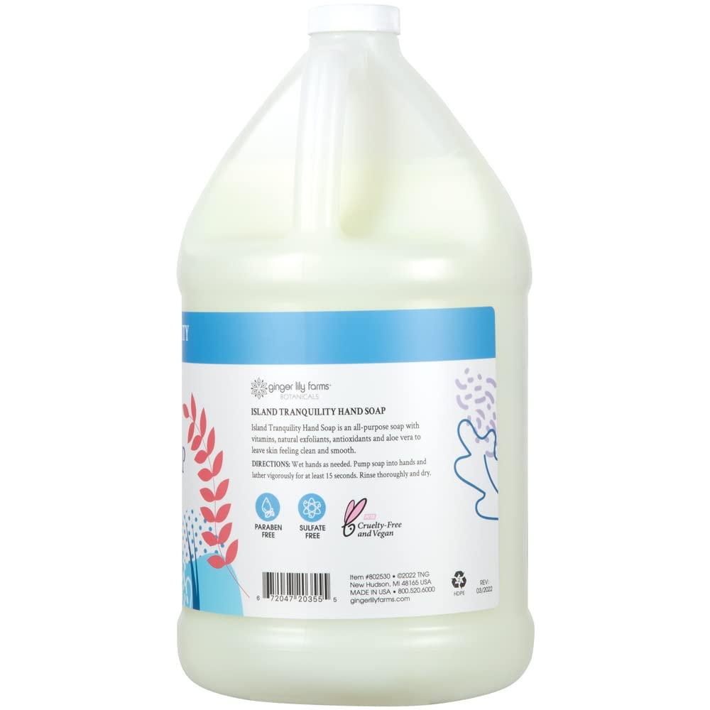 Ginger Lily Farms Ginger Lily Farms Botanicals Plant-Based Liquid Dish Soap, Concentrated Formula & Botanicals All-Purpose Liquid Hand Soap Refill, Island Tranquility