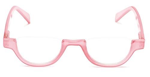 Incredible Bargains The Shay Colorful Semi-Rimless Half Reader Reading Glasses, 3.00 Pink