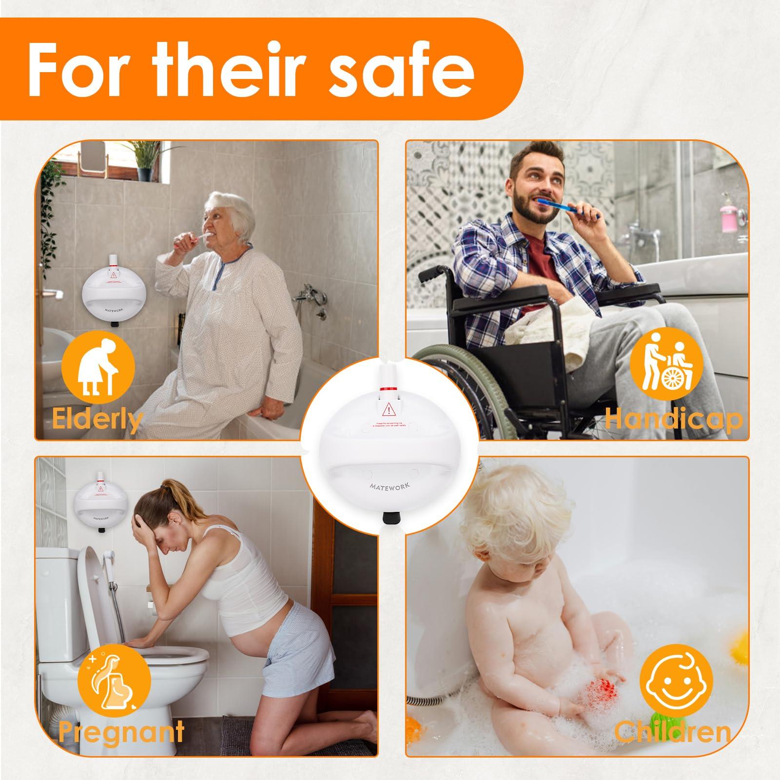 Matework Matework 2 Pack Shower Handles for Elderly Suction, Safety Suction Grab Bars for Bathtubs and Shower, Bathroom Safety Grab bars for Senior, Handicap, Elderly