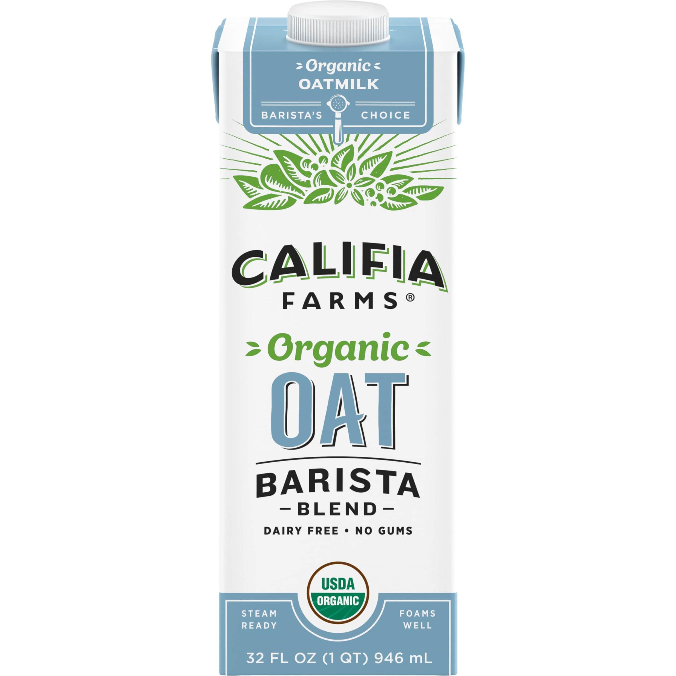 Califia Farms Califia Farms - Organic Oat Barista Blend Oat Milk, 32 oz, Shelf Stable, Dairy Free, Plant Based, Vegan, Non GMO, Organic Milk, Creamer, Milk Frother, Oatmilk