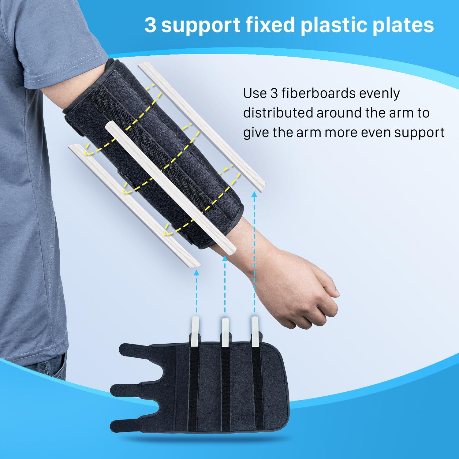 Sylong Elbow Brace Splint for Cubital Tunnel Syndrome, Ulnar Nerve Entrapment, Night Sleep Elbow Support with 3 Plates, Elbow Stabilizer for Tendonitis, Tennis Elbow, Elbow Pain Relief, Fit Men & Women-S/M