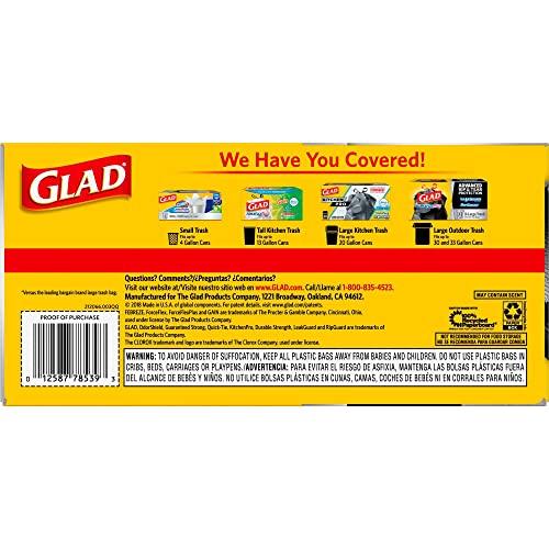 Glad Glad ForceFlex Trash Bag, Large, Black, 50