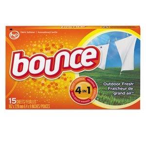 Bounce Bounce Fabric Softener Sheets, Outdoor Fresh, 15/Box, 15 Box/Carton