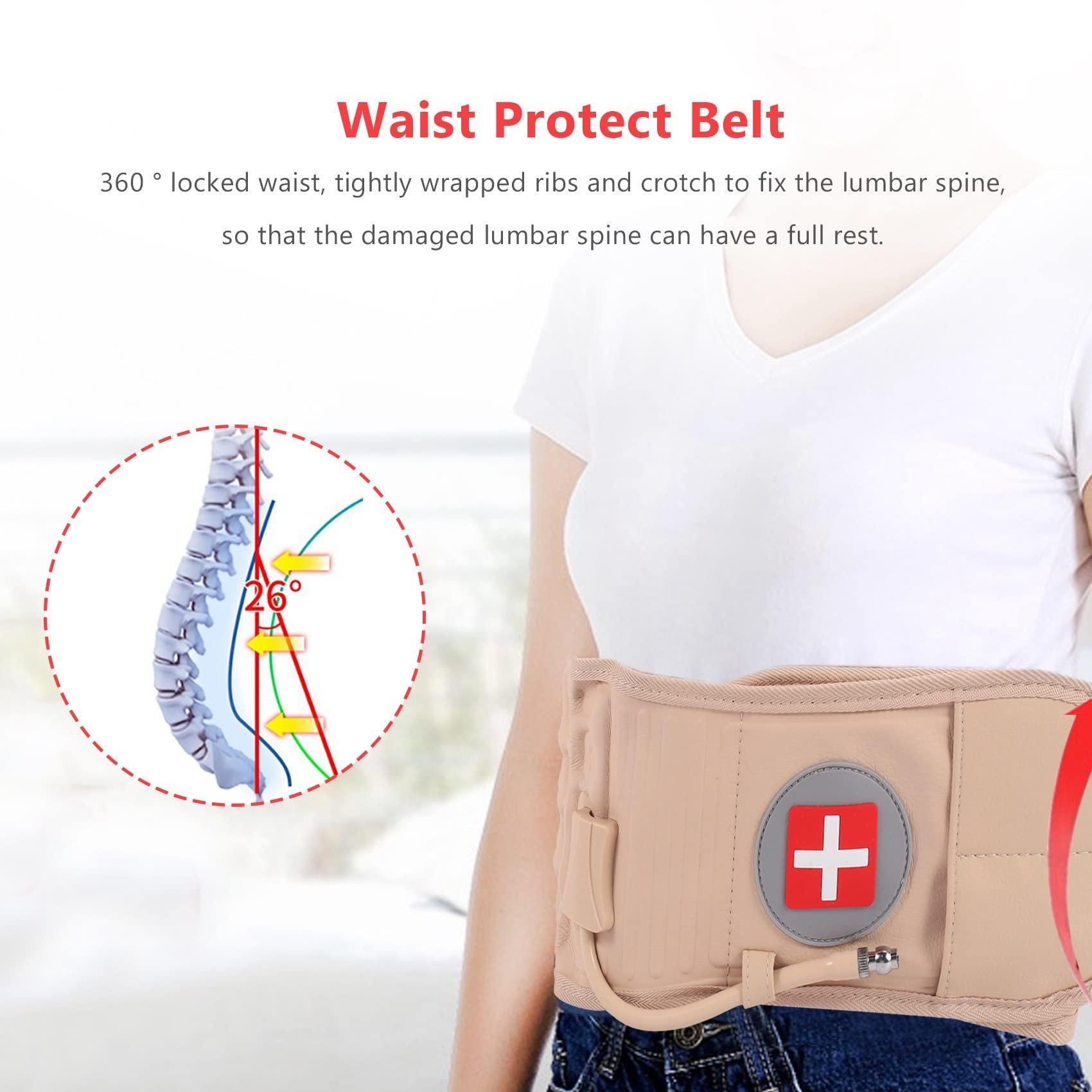 Luejnbogty Lumbar Spinal-Air Decompression Back Belt Air Traction Waist Protector Belt Pain Lower Lumbar Support Fit for 29 Inches -49 Inches