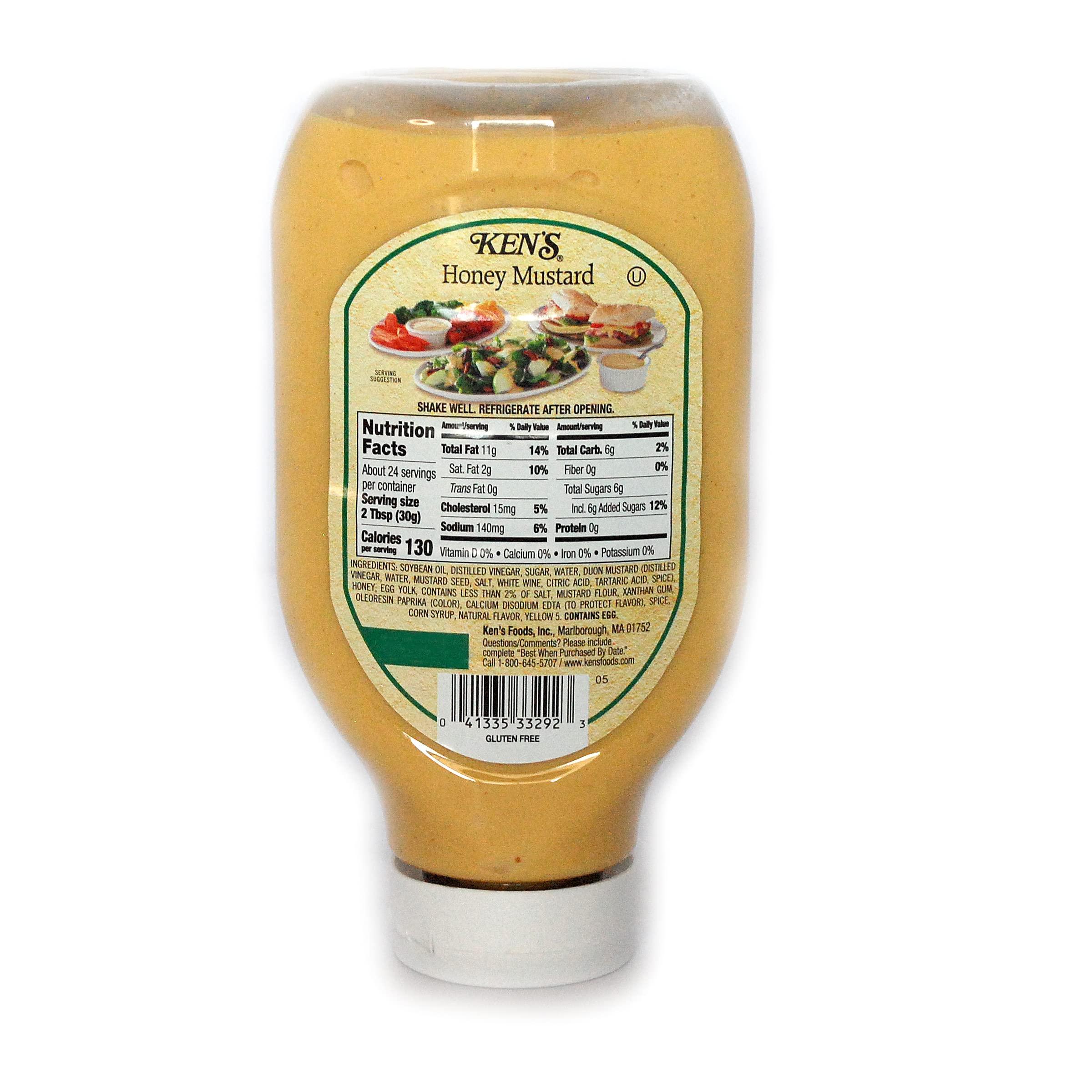 JFS Grocery Ken\'s Honey Mustard, 1-24 Ounce Bottle Bundled with a JFS Recipe Card