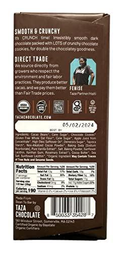 Taza Chocolate Taza Chocolate Organic Smooth & Crunchy 70% Dark Bar Variety Pack Bundle, 2.5 oz (4 count), Vegan